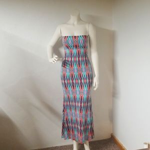 Auditions Strapless Multi colored dree